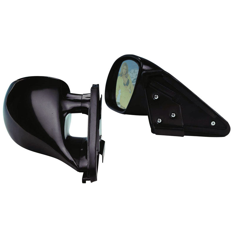 AutoStyle, Universal Sports Mirrors K3 - Svart - Set om 2