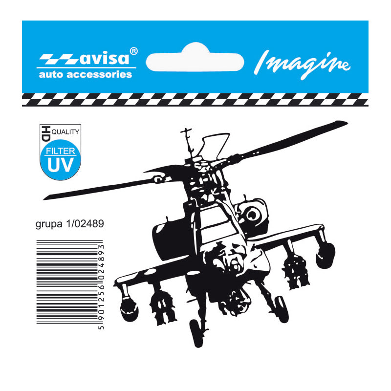 Avisa, Helicopter Auto Tattoo Sticker - 9,6x7cm