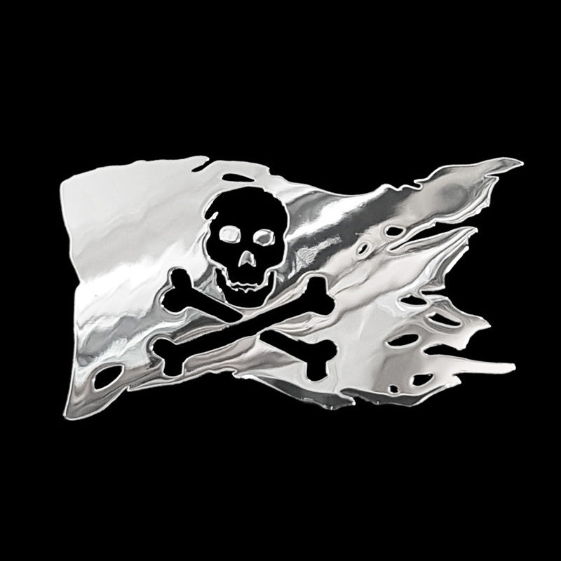 Avisa, 3D Pirate Flag Sticker - Nickel - 70x44,5mm