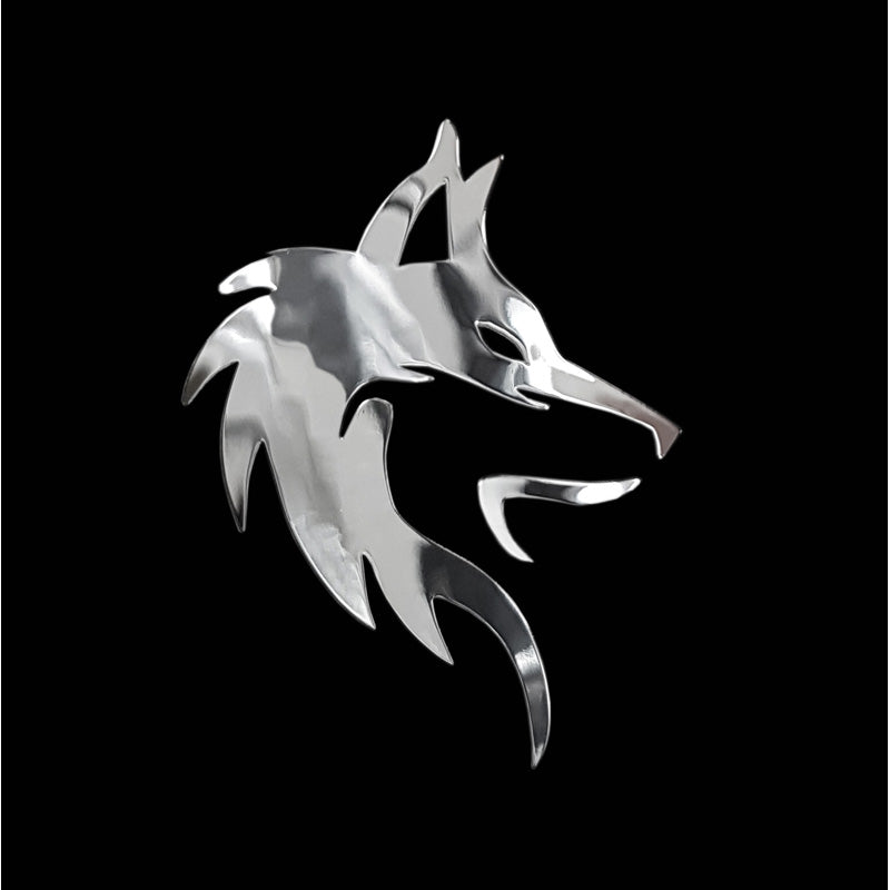 Avisa, 3D Fox Head Sticker i nickel - 56x70mm