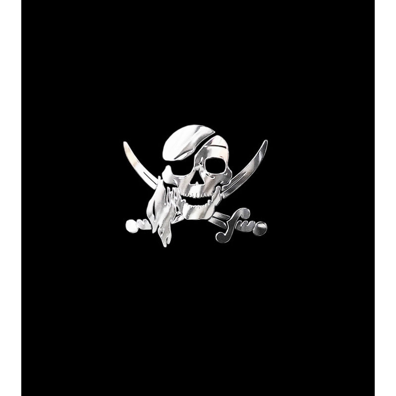 Avisa, Nickel-dekal Pirate Skull - 3D-effekt - 66x55 mm