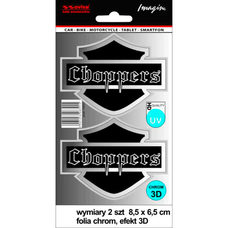 Avisa, Chrome Chopper AutoTattoo Sticker - 2 st - 8,5 x 6,5 cm