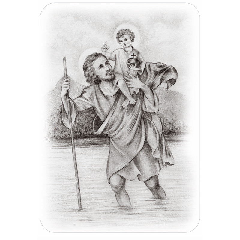 Tidningen, St. Christopher Auto Tattoo Sticker - 33x47,5cm