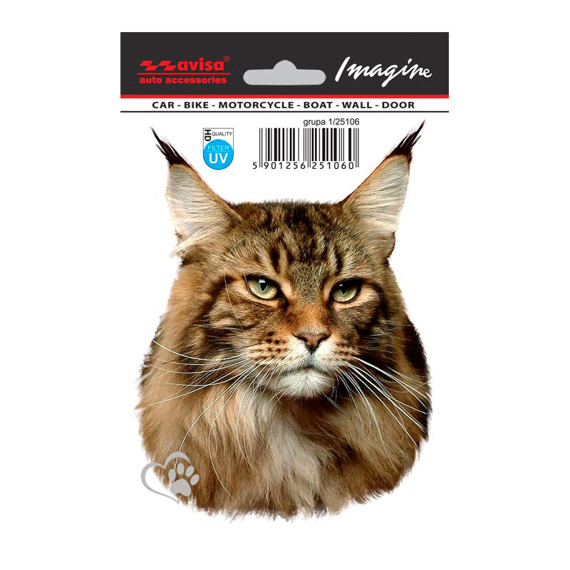 Avisa, Maine Coon Auto Tattoo Sticker - 11x14,5cm