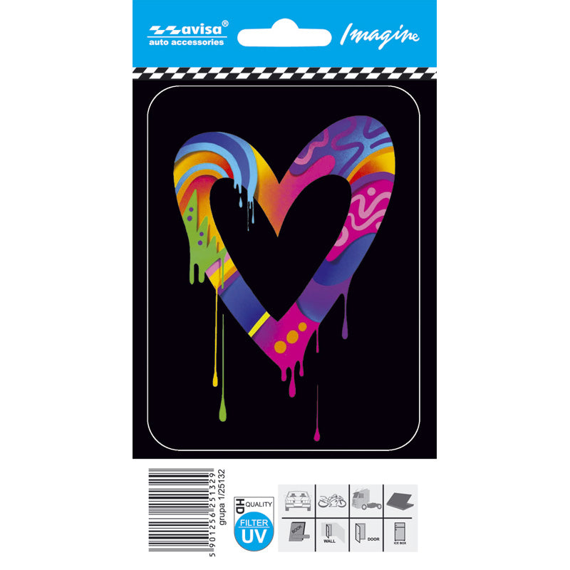 Newspaper, Heart Auto Tattoo Sticker - 8,7x11,6cm