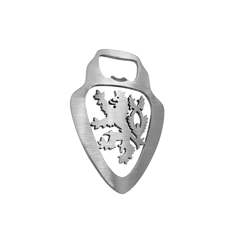 Avisa, Flasköppnare i rostfritt stål - Tjeckien Emblem - Silver - 10x7cm