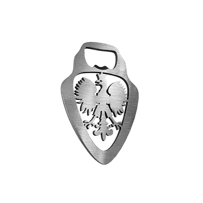 Avisa, Flasköppnare i rostfritt stål - Polen Emblem - Silver - 10x7cm