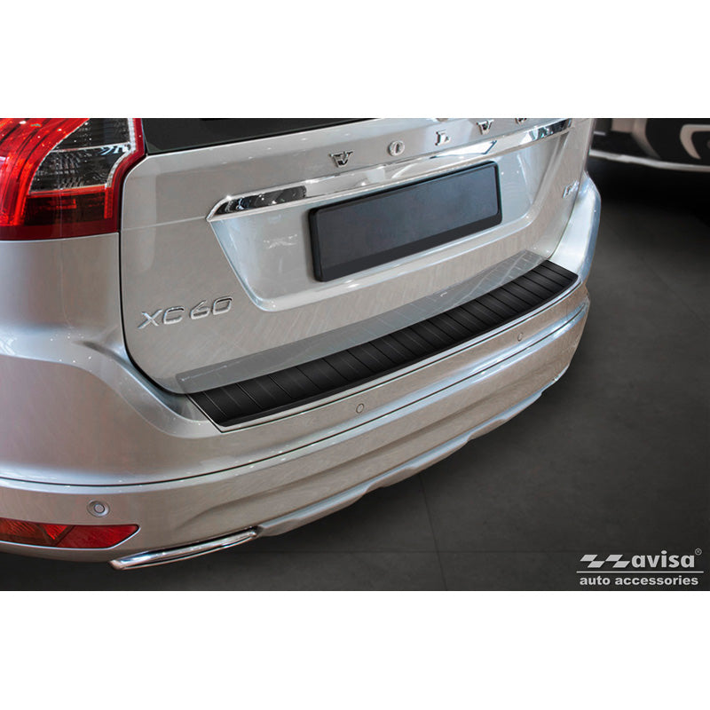 Avisa, Bakre stötfångarskydd, Matt Svart, Rostfritt Stål, Passar Volvo XC60 Facelift 2013-2017 'Revben'