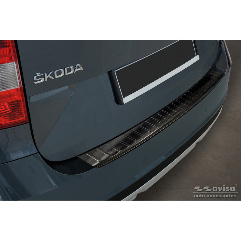 Avisa, Bakre stötfångarskydd, Svart, Rostfritt stål, passar Skoda Yeti 4x4 Outdoor version/Adventure 2013-2015 &amp; Facelift 2015-2017 'Ribs'