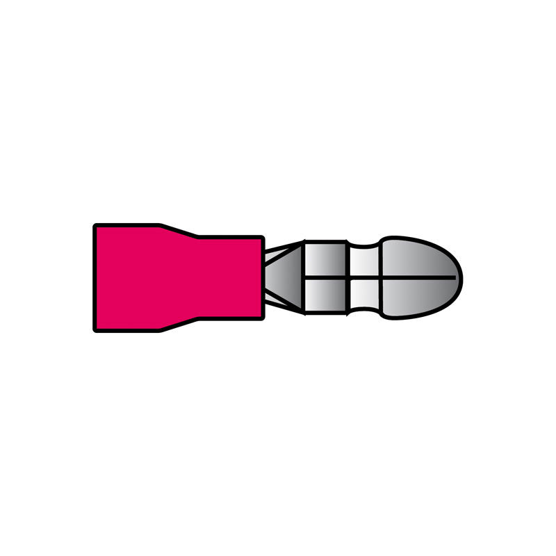 Carpoint, Male Auto Bullet Terminals - Röd - 3,96mm - 10 st.