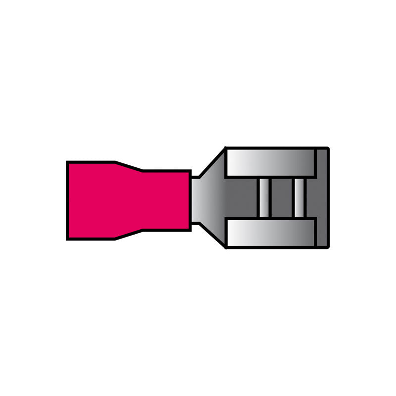 Carpoint, Hona Push-On Terminals - Röd - 6,3x0,8mm - 10 st.