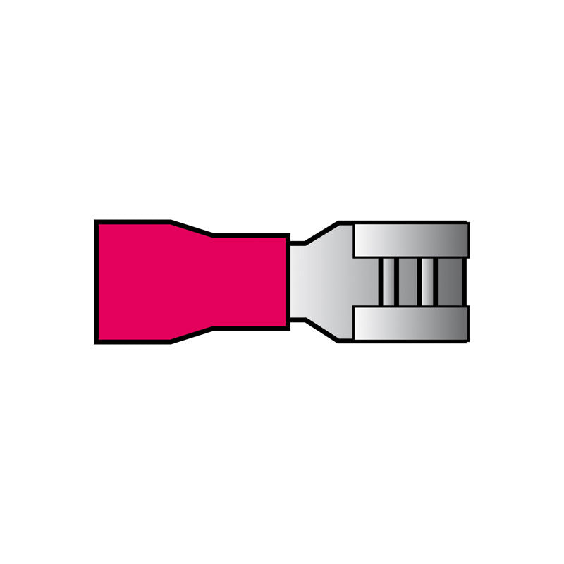 Carpoint, röd isolerade hona Push-On terminaler 741 - 4,8x0,8mm - 10 st.