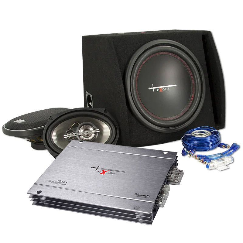 Excalibur, fullt utrustat Trunk Audio Kit - 1000W Boombox + 6x9 högtalare + 4-kanalsförstärkare