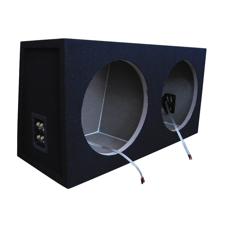 Necom, MDF Dubbel Subwoofer Box 12-tum/30cm - 2x Anslutning