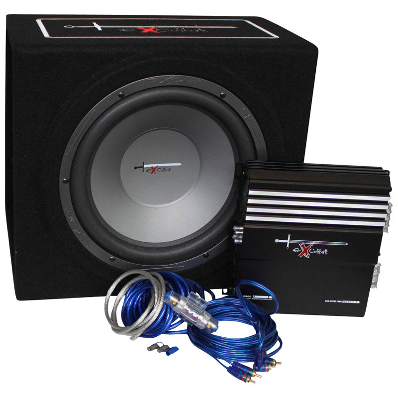 Excalibur, BASS Boombox Set - 1000W - 12 subwoofer med 2-kanalsförstärkare