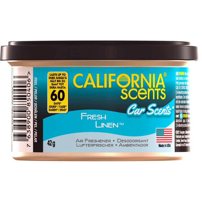 California Scents, Air Freshener - Fräscht linne - Burk 42g