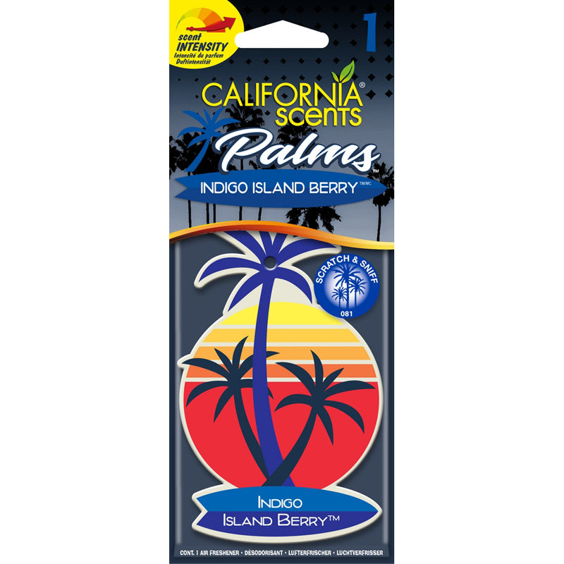 California Scents, Palm Tree Air Freshener - Indigo Ø Berry - 1 st.