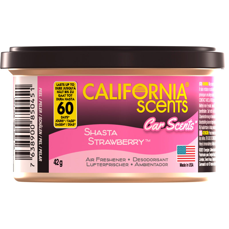 California Scents, Shasta Strawberry Air Freshener - 42g - Återanvändbar aluminiumburk