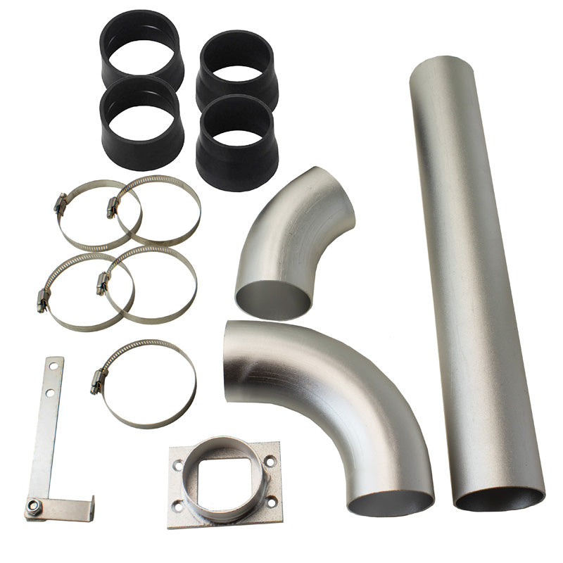 AutoStyle, Universal DIY Air-Intake Kit - Anodiserad Silver - Matt aluminium - 76 mm