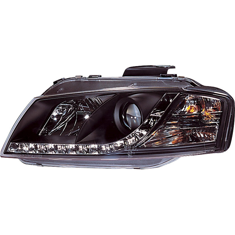 Framlampor, DRL-Look passar Audi A3 8P 2003-2008 - svart