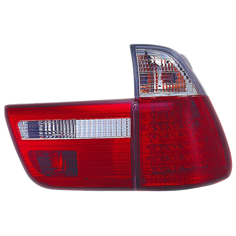 AutoStyle, LED-Baklampor, passar BMW X5 E53 2000-2002 - Röd/Klar