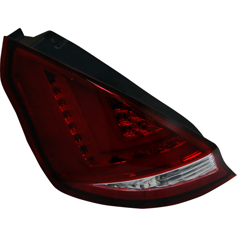 AutoStyle, LED-Baklampor, passar Ford Fiësta VII 3/5 dörrar 2008-2012 - Röd/Klar