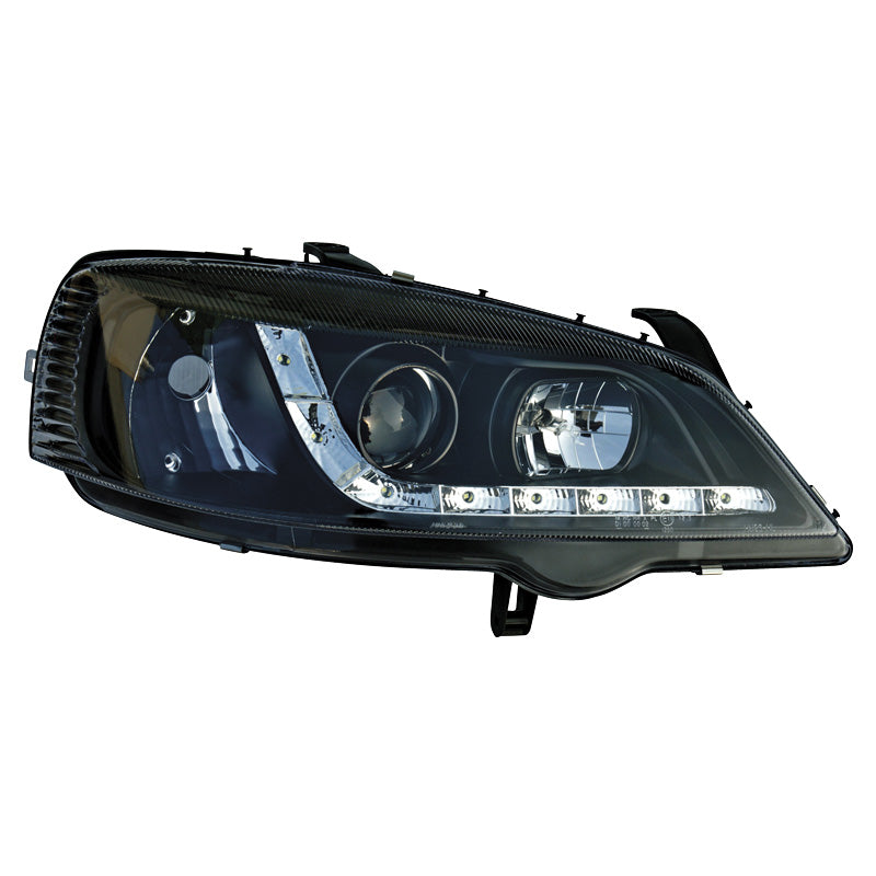 Framlampor, DRL-Look passar Opel Astra G 1998-2003 - svart