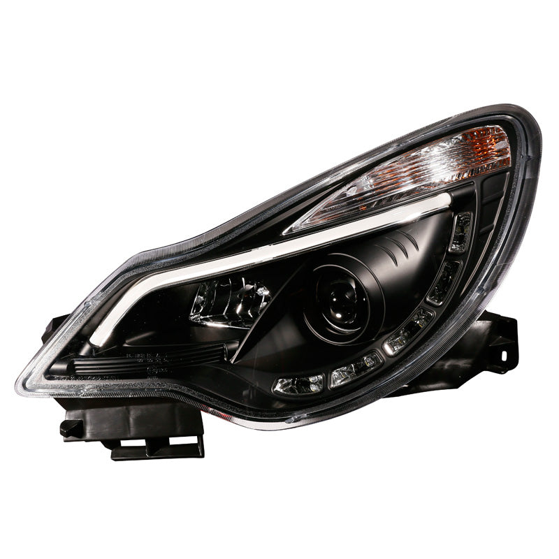 Framlampor, DRL Light-Bar passar Opel Corsa D 2011-2014 - svart - exkl. OPC