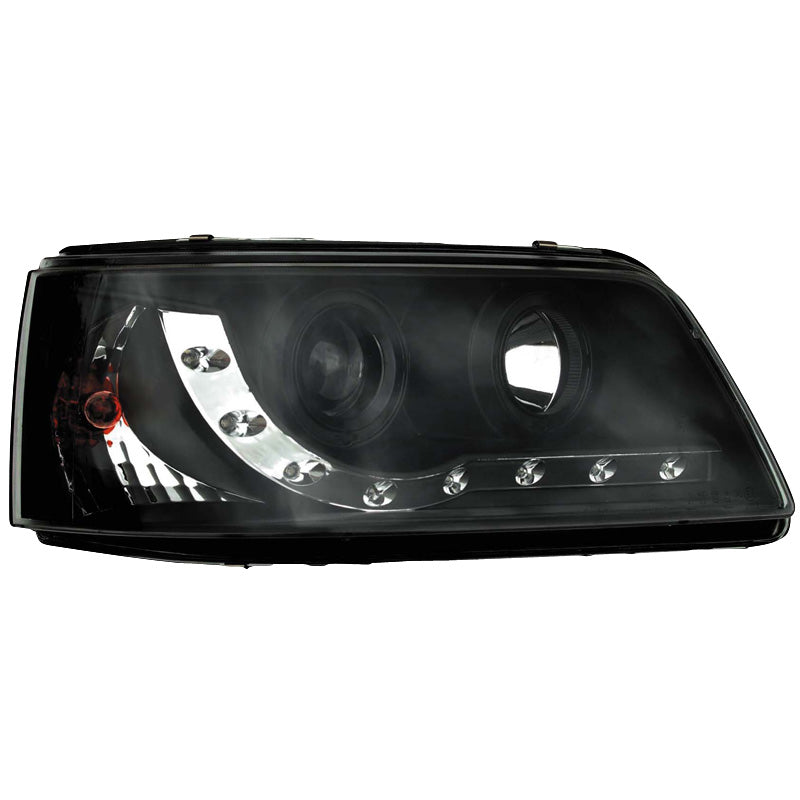 Framlampor, DRL-Look passar Volkswagen T5 2003-2010 - svart