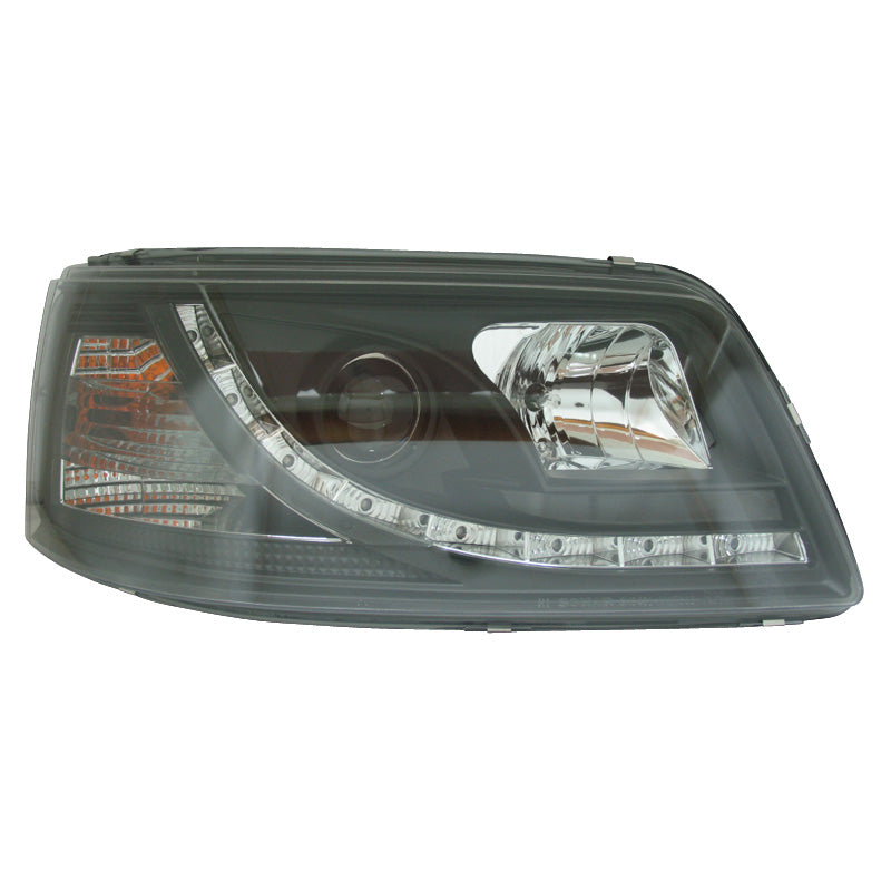 Framlampor, DRL-Look passar Volkswagen T5 2003-2010 - svart