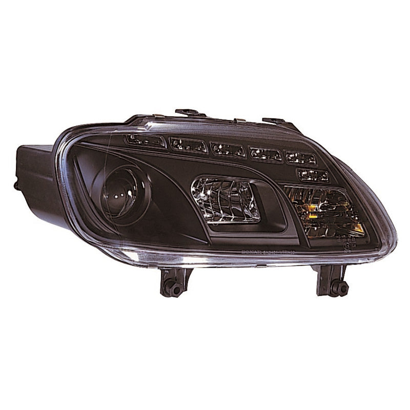 Framlampor, DRL-Look passar Volkswagen Touran 2003-2006 Caddy II 2004-2010 - svart