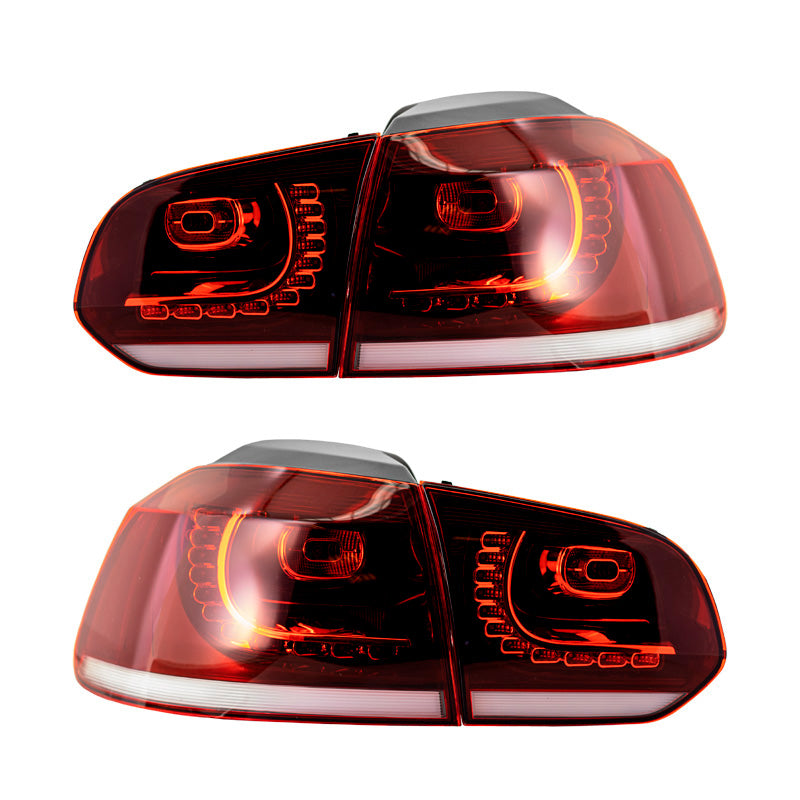 AutoStyle, R-Look LED-bakljus - Röd/Klar/Rök - Inkl. Dynamisk blinkers - passar Volkswagen Golf VI 2008-2012 exkl. Variant