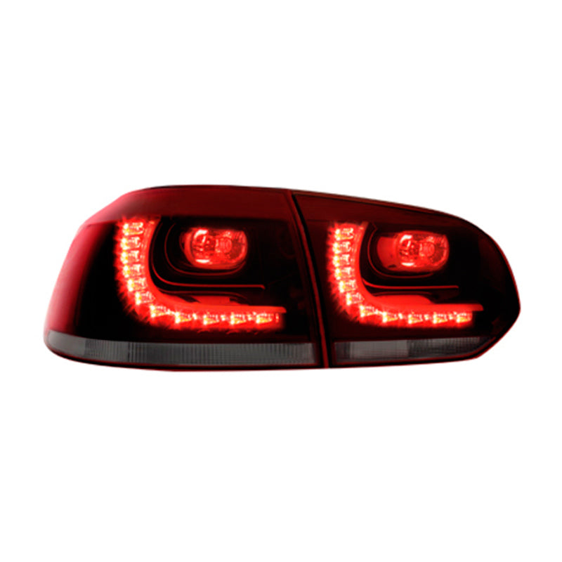 Depo, R-Look LED-Baklampor - Röd/Smoke till Volkswagen Golf VI 2008-2012 exkl. Variant