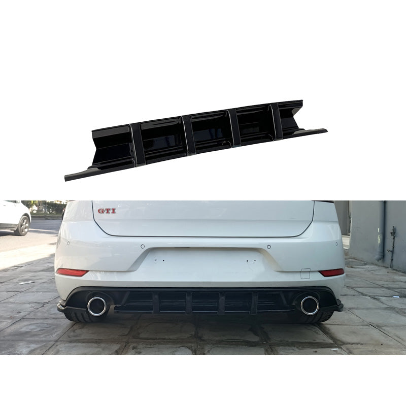 Motordrome, Bakre stötfångare (Diffuser), passar Volkswagen Golf 7.5 GTI 2017-2020 (ABS Gloss black)