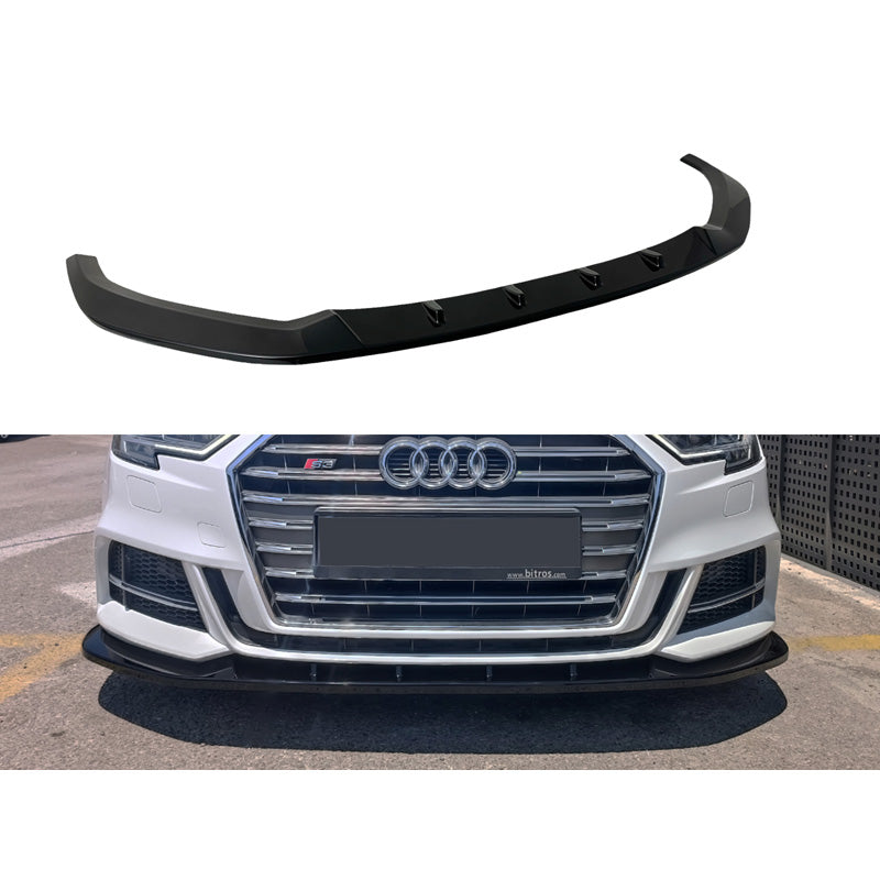 Motordrome, Frontspoiler, passar Audi A3 (8V) S-Line/S3 Hatchback/Sportback 2016-2020 Facelift (ABS Gloss black)