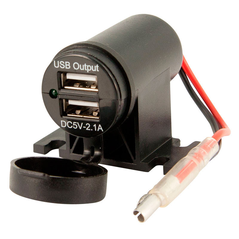 Carpoint, USB-adapter - 2 portar 5V-2.1A - Svart - För konsol