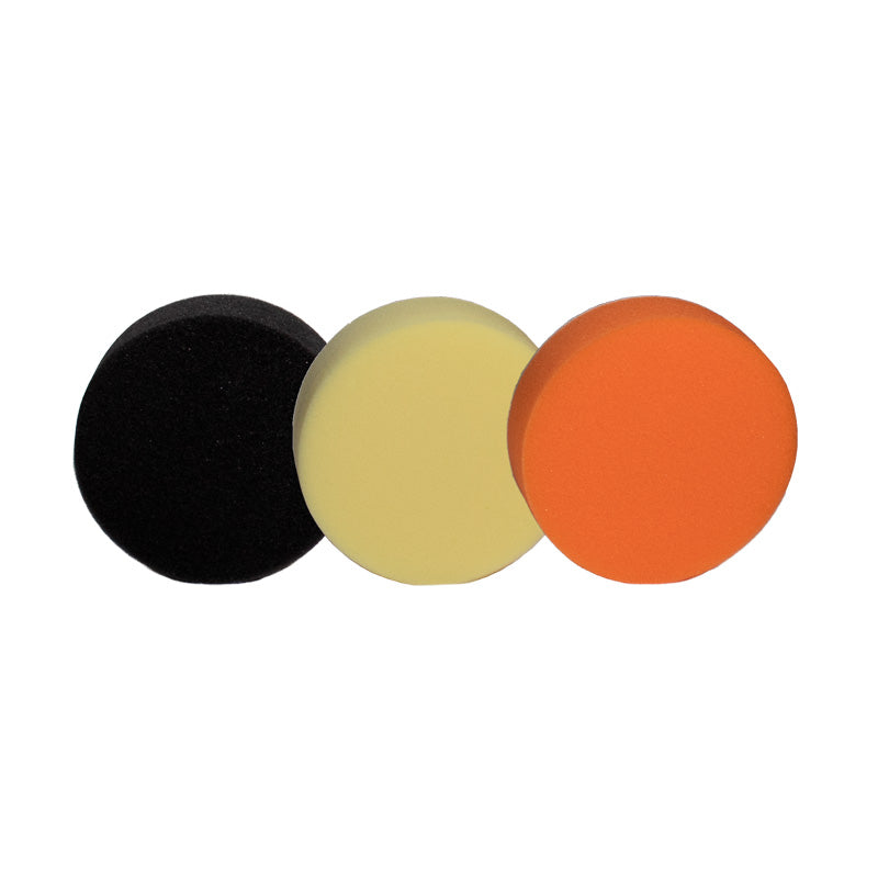 Gecko, Polerkuddar 80mm - 3-pack - Svart, Orange, Gul