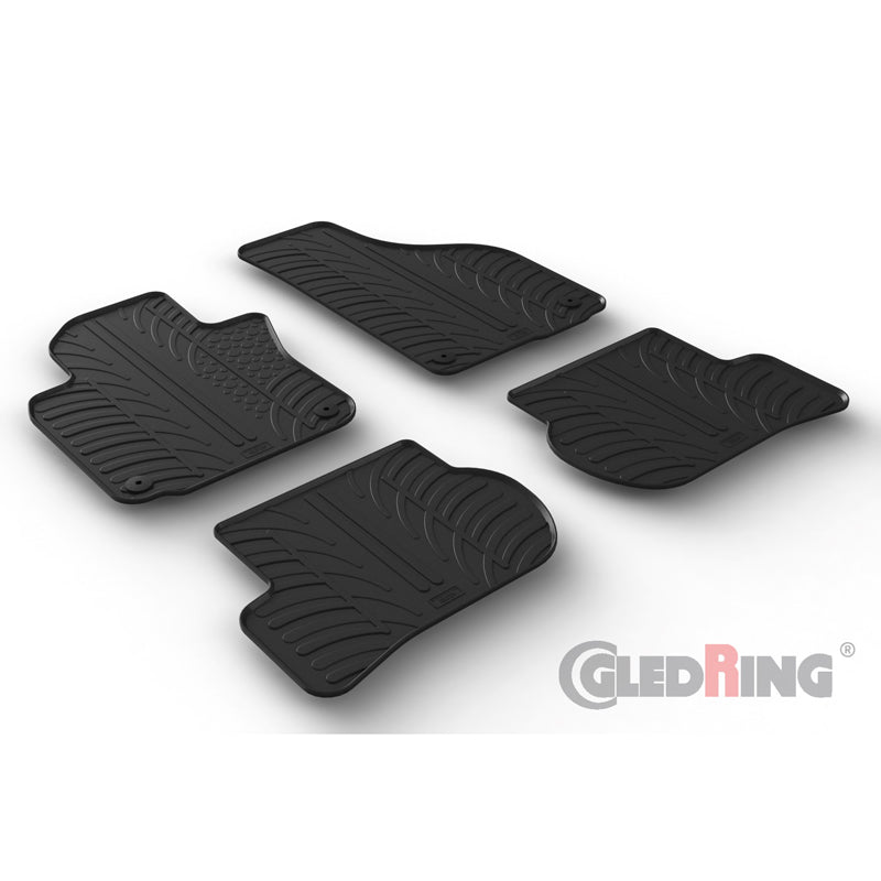 Gledring, Gummimattor, passar Volkswagen Golf V 2003-2008 / Jetta 2005-2011 / Golf VI 2008-2013 / Scirocco 2008- (T-profil 4 delar + rund/oval klämma)