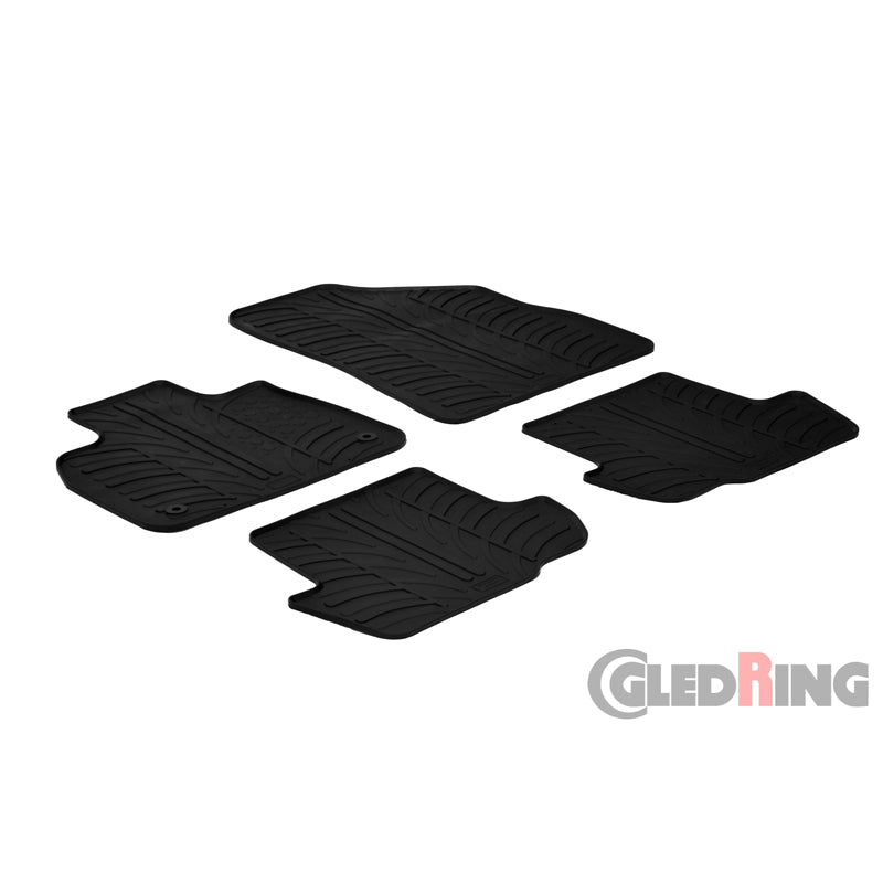 Gledring, Gummimattor, passar Citroen DS5 2012- (T-profil 4 delar + clips)