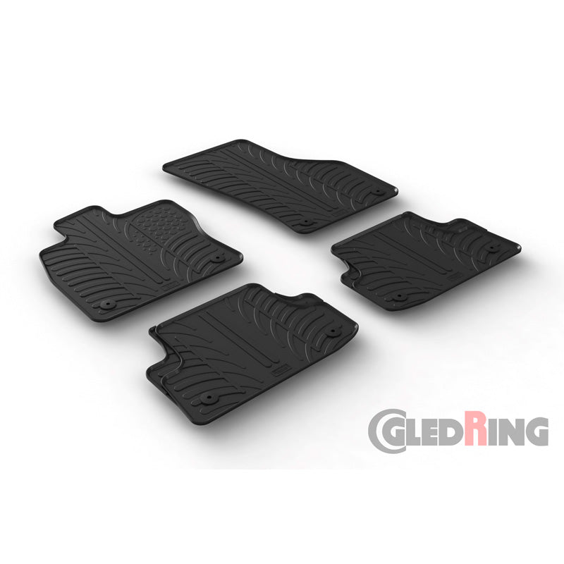 Gledring, Gummimattor, passar Audi A3 (8V) HB/Sportback/Sedan 2012-2020 (T-profil 4 stycken + klämma)