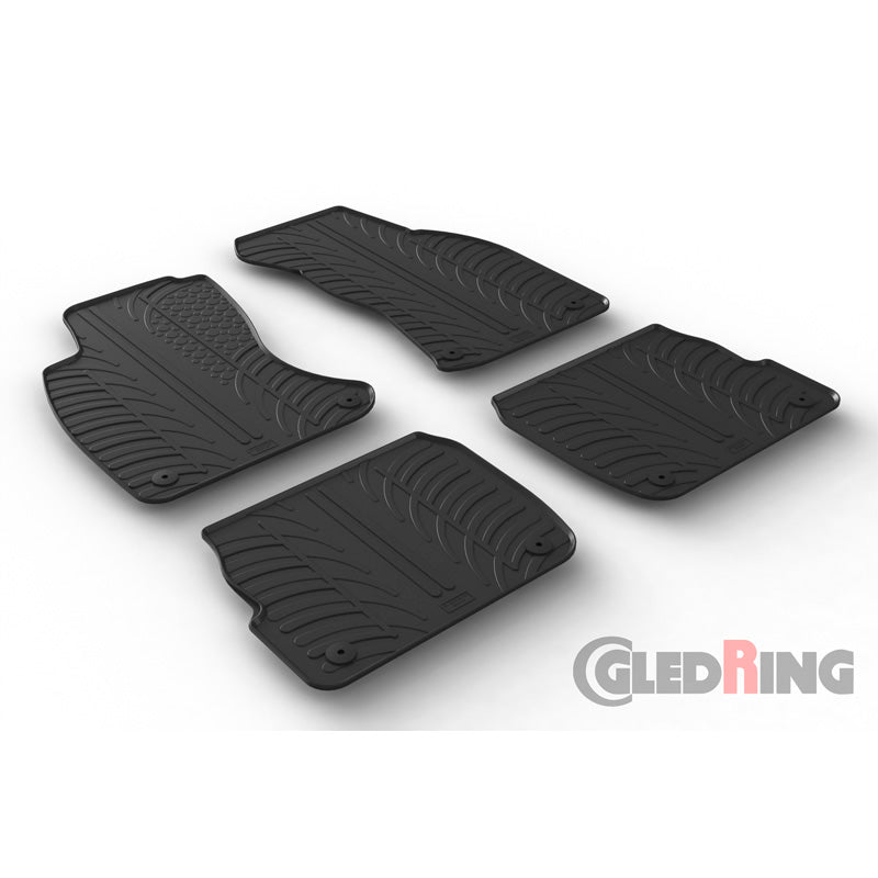 Gledring, Gummimattor, Passar för Audi A6 1997-2004 (T-profil 4 delar + clips)