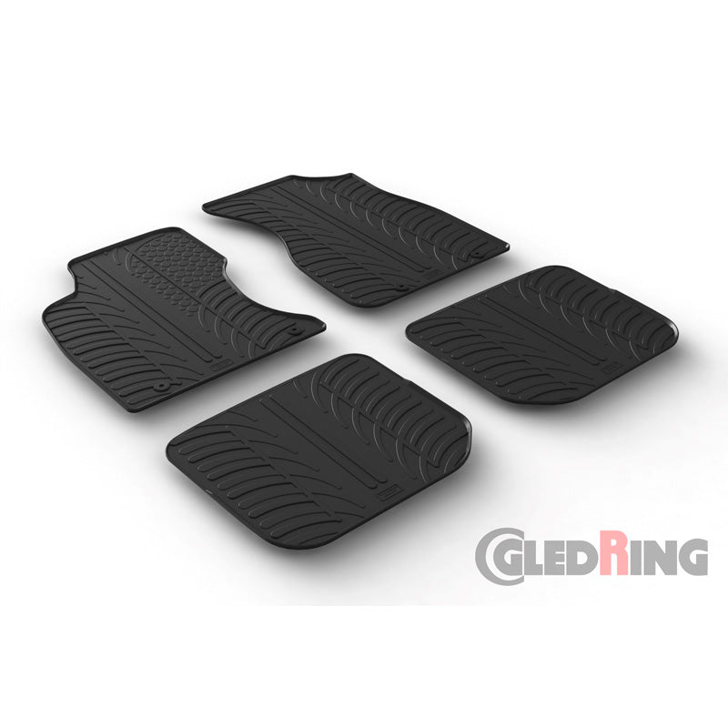 Gledring, Gummimattor, passar Audi A4 1996-2000 (T-profil 4 delar + clips)