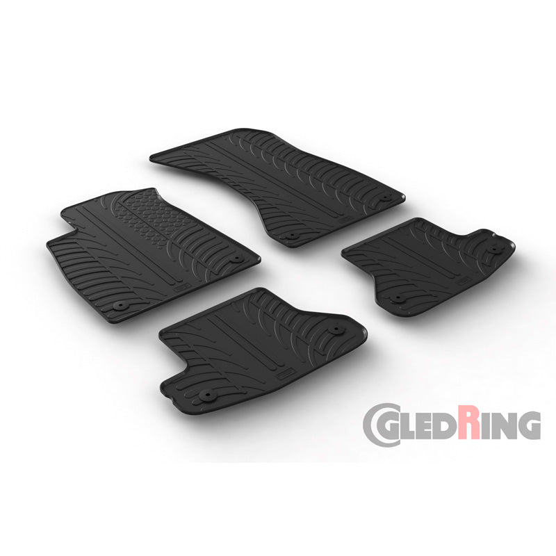 Gledring, Gummimattor, Passar för Audi A5 Coupe 12/2016- (T-profil 4 delar + clips)