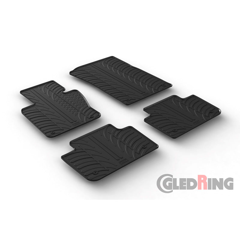 Gledring, Gummimattor, Passar för BMW X3 2004-2010 (T-profil 4 delar + clips)