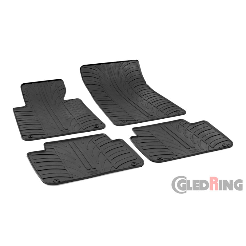 Gledring, Gummimattor, passar BMW 3-serie E46 1998-2005 (T-profil 4 delar + clips)