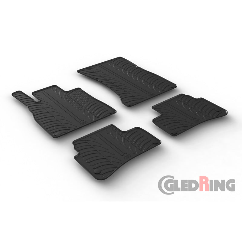 Gledring, Gummimattor, passar Mercedes S-Klass W222 9/2013-8/2020 (T-profil 4 delar + clips)