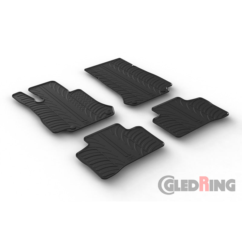 Gledring, Gummimattor, passar Mercedes GLC X253 2015-2022 & GLC Coupe C253 2016-2022 (T-profil 4 delar + clips)