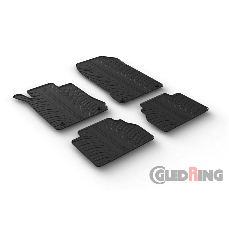 Gledring, Gummimattor, passar Mercedes E-klass W210 1995-2003 (T-profil 4 delar + clips)