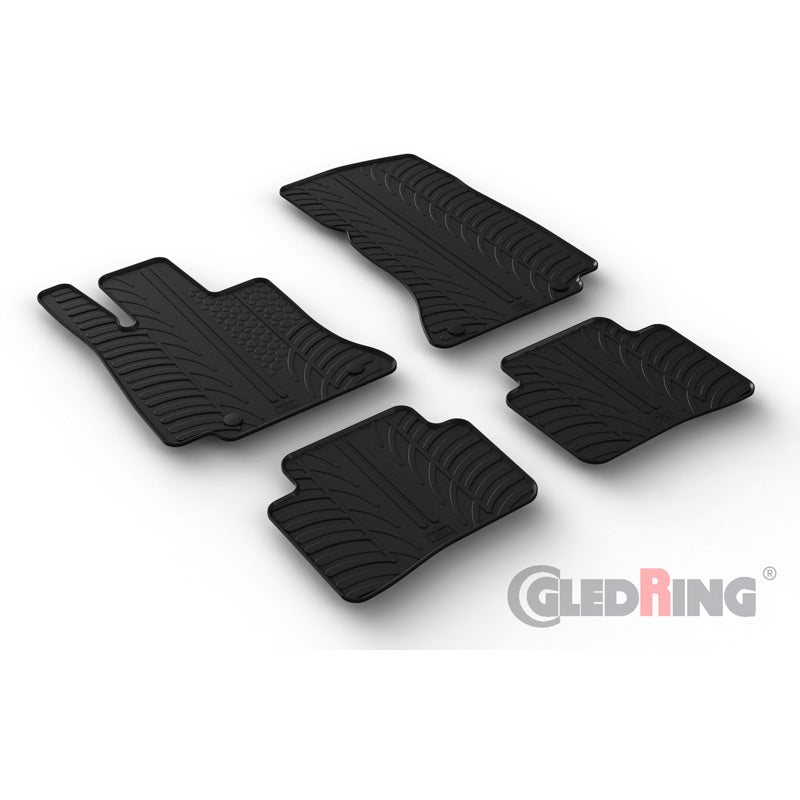 Gledring, Gummimattor, passar Mercedes C-Klass W206 2021- (T-profil 4 delar + clips)