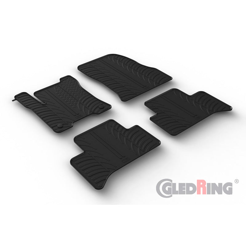 Gledring, Gummimattor, passar Mercedes EQA (H243) 2021- (T-profil 4 delar + clips)